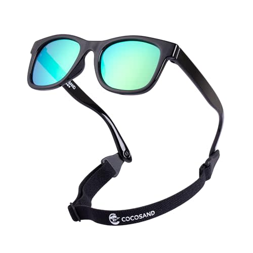 COCOSAND Flexible Polarized Baby Sunglasses with Strap UV Protection for Toddler Infant Girl Boy Age 0-24 Months