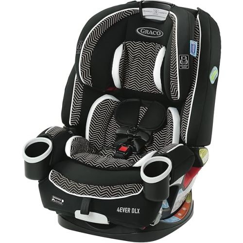 Graco 4Ever DLX 4-in-1, 10 Years Use Infant to Toddler Car Seat, Zagg, Includes Rear Facing, Forward Facing, Highback Booster & Backless Booster Seat options