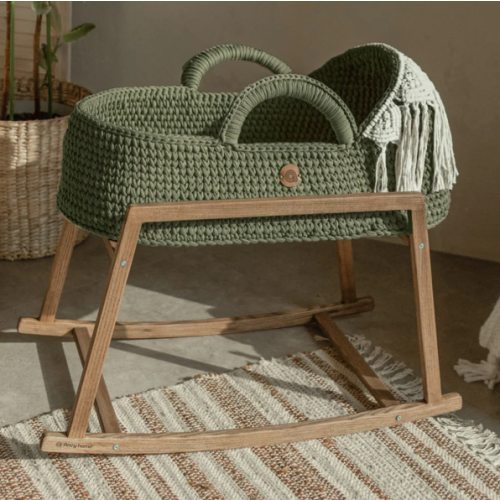 Baby Boho Moses Basket with Macrame Hood | Handmade by Anzy Home