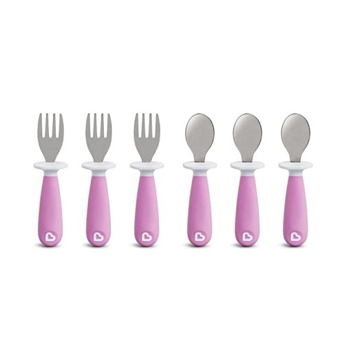 Munchkin® Raise™ Toddler Fork and Spoon Utensil Set, 6 Pack, Purple - 6 Count (Pack of 1)