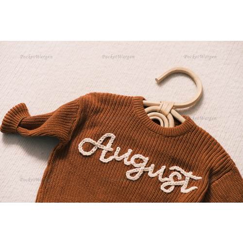 Bespoke Baby jumper: Hand-Embroidered Name & Monogram