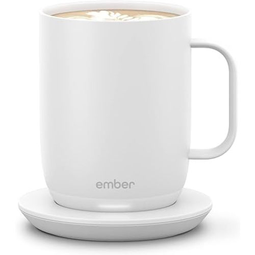 Ember Temperature Control Smart Mug 2, 14 Oz, App-Controlled Heated Coffee Mug with 80 Min Battery Life and Improved Design, White