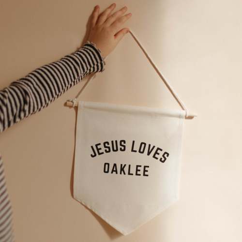 Small Hanging personalized Banner.