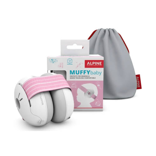Alpine Muffy Baby Ear Protection for Babies and Toddlers up to 36 Months - CE & ANSI Certified - Noise Reduction Earmuffs - Comfortable Baby Headphones Against Hearing Damage & Improves Sleep - Pink