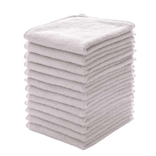 Baby Washcloths Set - 12 Pack 12x12 Inches Microfiber Coral Fleece Face Towel for Newborns, Infant, Toddlers or Kids. Ultra Soft and Absorbent wash Cloth for Baby