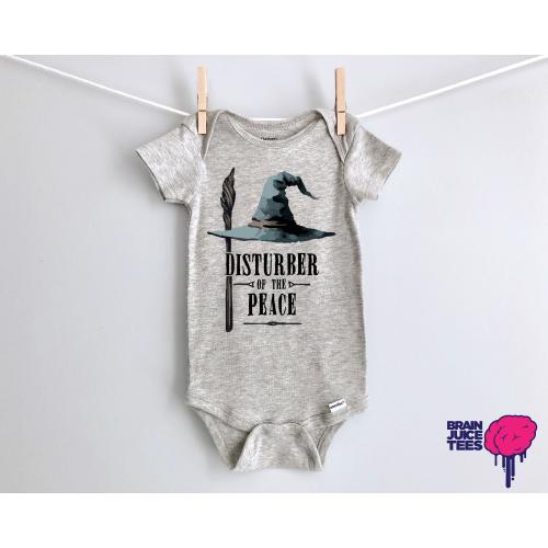 Disturber Of The Peace Onesie® | 100% Cotton or Cotton Blend - Available in White, Gray or Pink