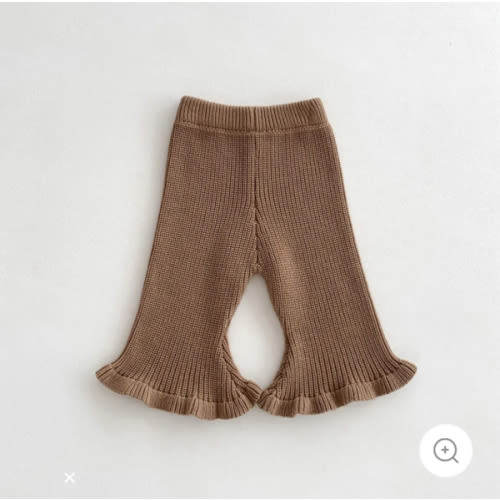 Baby Knitted Solid Color Bell-bottomed Pants