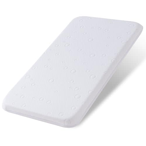 Amzreine Baby Bassinet Mattress Pad, 33" x 19" x 2" Dual Sided Gel Memory Foam Mattress with Breathable Removable Soft Cover Fit for ANGELBLISS 3 in 1/BabyBond/Cowiewie/Jimglo Baby Bassinet