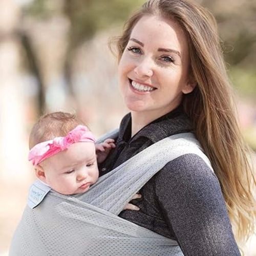 Wrap - Versatile Water & Warm Weather Baby Carrier | Made in USA with Safety Tested Fabric, CPSIA & ASTM Compliant | Lightweight, Quick Dry (Silver Wave, One Size)