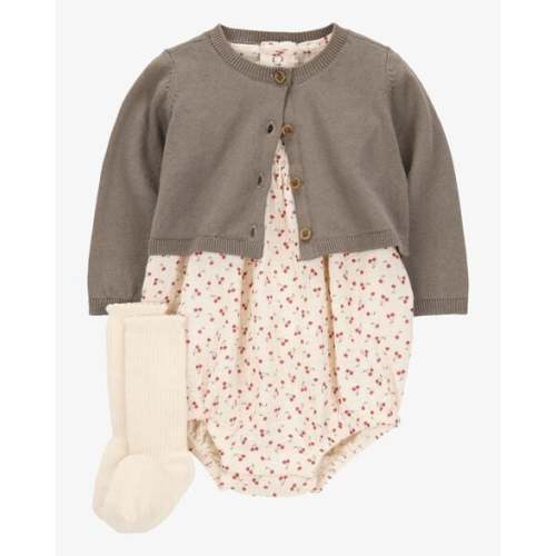Baby Girl 3-Piece Bubble Cardigan Set - Carter's | Carter's