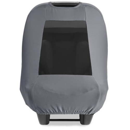 Skip Hop All Seasons Baby Car Seat Cover 4 in 1 Universal Fit with UPF40+ Sunshade and Water Resistant Fabric Grey