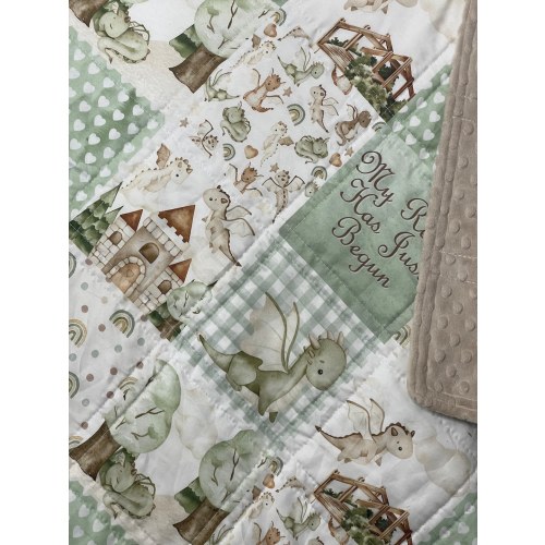 baby boy quilt, dragons theme nursery, clouds, handmade baby blanket, baby shower gift, nursery decor, crib bedding
