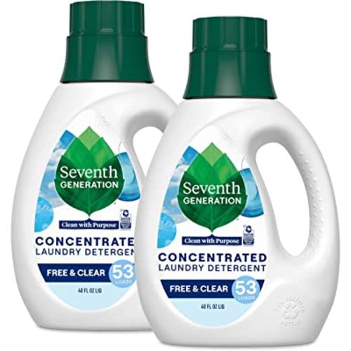Seventh Generation Concentrated Laundry Detergent Liquid Free & Clear Fragrance Free 40 Fl Oz (Pack of 2)
