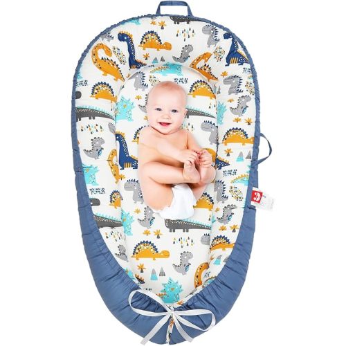 Baby Lounger for Newborn- Baby Nest Cover Co Sleeping for Baby 0-24 Months, Breathable Portable Infant Nest - Adjustable Cotton Soft Baby Floor Seat for Travel, Newborn Essentials Gifts