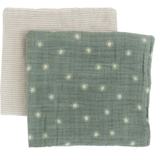 Organic Cotton Muslin Swaddle Blanket 2 Pack - Sage Suns