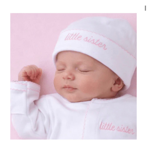 Magnolia Baby Girl Little Sister Embroidered Hat