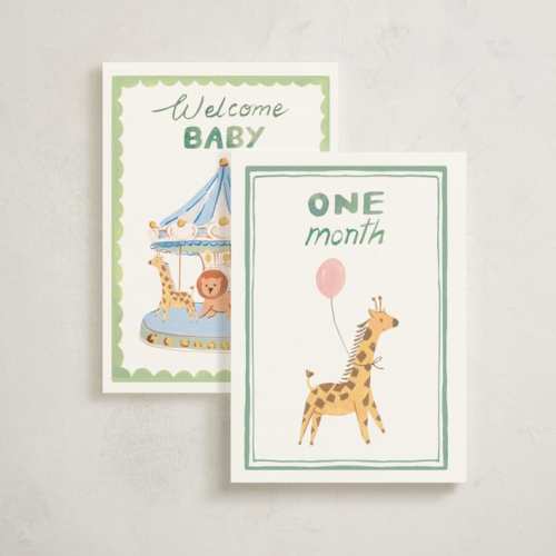 Fun Zoo Animals Baby Milestone Cards by Teju Reval