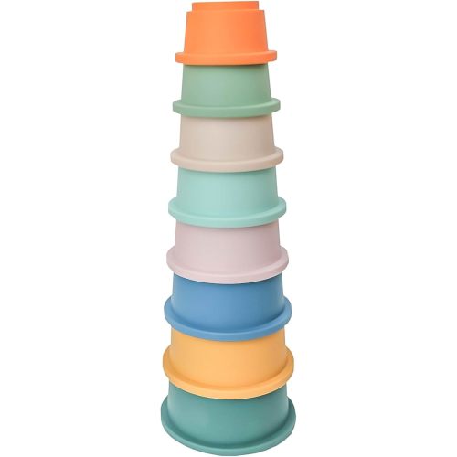 Copper Pearl Stacking Cups: 8-Piece Set Baby Stacking Cups - Bath Toys or for The Beach, Baby Puzzle, BPA Free, Bath Cups - Soft Silicone Baby Bath Toys Nesting Cups - for Ages 6m+