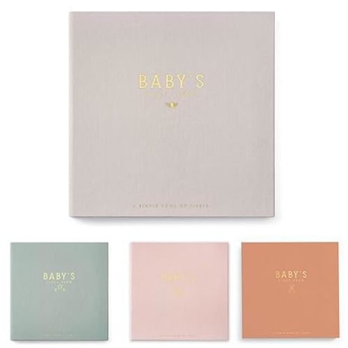 Lucy Darling Baby Memory Book, Luxury Baby First Year Book & Photo Album for Baby Boy/Girl, Keepsake Baby Books & Journals, Gender Neutral Memories & Milestone Book, Pregnancy Gift - Honey Bee