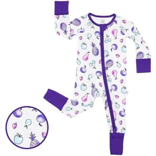 LittleHippo 2-Way Zipper Bamboo Romper, Soft Spandex & Bamboo Viscose One Piece Pajamas, Newborn, Baby Boys & Girls, Kids