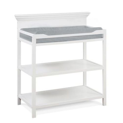 TopComfy Changing Tables Classic Changing Table with Open Shelves, Convertible Nursery Station for Baby Care and Beyond, White, 40"*18"*37"