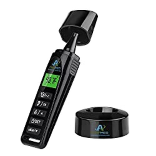 Amplim No Touch Professional Ear and Forehead Thermometer | Non-Contact Digital Baby Thermometer for Kids Adults Infants Toddlers | Touchless Temporal Thermometer FSA HSA Black
