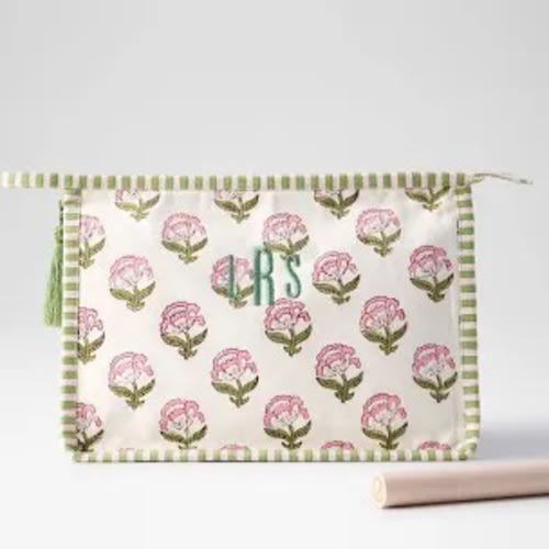 Block Print Canvas Pouch