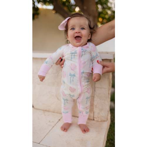 Infant Romper in Bows and Shells