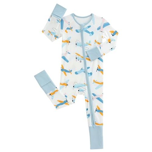 SUZEL Baby Boys Girls Footless Pajamas - Viscose from Bamboo Zippy Pjs Sleep 'N Play - Infant One Piece Romper - 0-24 Months
