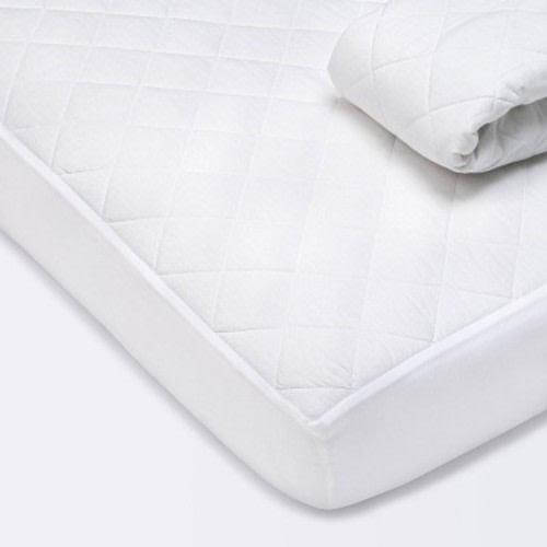 Waterproof Fitted Crib and Toddler Mattress Pad Cover - Cloud Island™ White 2pk