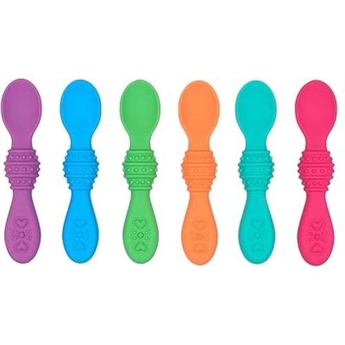 Elk and Friends Silicone Baby Spoons | First Stage Infant Toddler Spoon | Baby Led Weaning Stage | Dishwasher Safe
