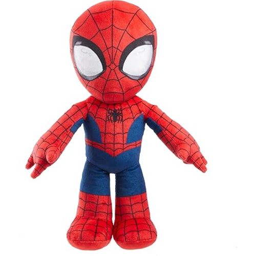 Mattel Marvel Plush Talkers Soft Toy, 11.75-Inch Spider-Man Figure with 10 Sounds & Phrases, Collectible Plush Doll