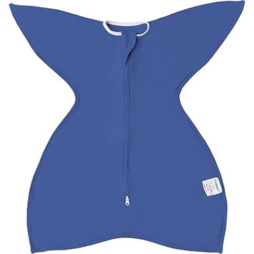 Transition Swaddle - Baby Wearable Blanket - Cozy Sleep Sack, Wrap with 2-Way Zipper - 95% Bamboo Viscose, 5% Spandex (Navy Nightfall, Medium 6-12 Month_)