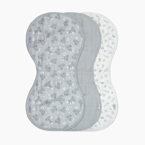 GREEN SPROUTS Muslin Burp Cloths made from Organic Cotton (3 Pack) - Gray Koala