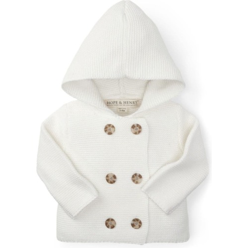 Baby Baby Hooded Sweater, Infant, 3-6M, Soft White