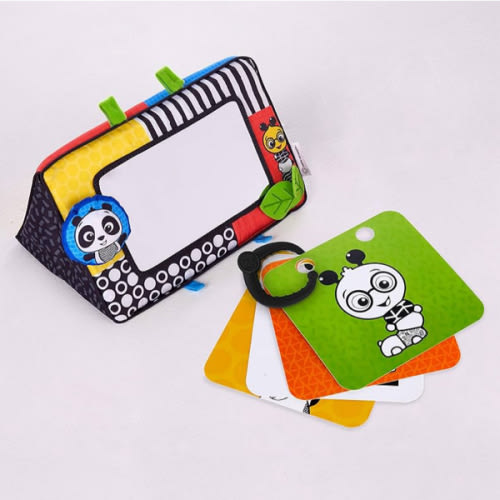 Baby Einstein Flip For Art High Contrast Floor Activity Mirror with Take Along Cards, Tummy Time Play, Newborn+