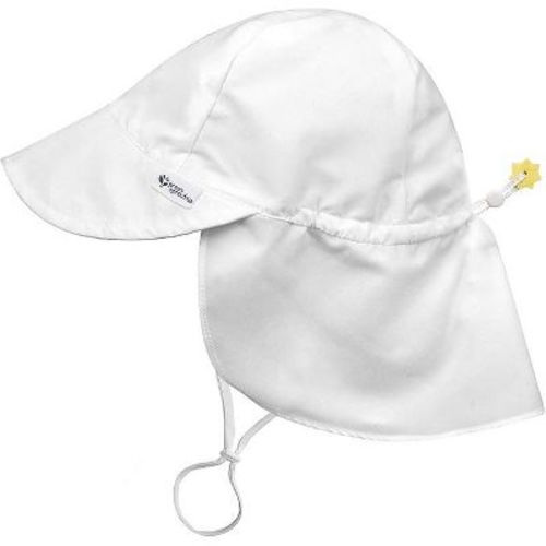 Green Sprouts Baby/Toddler UPF 50+ Eco Flap Hat - White - 0/6 Months