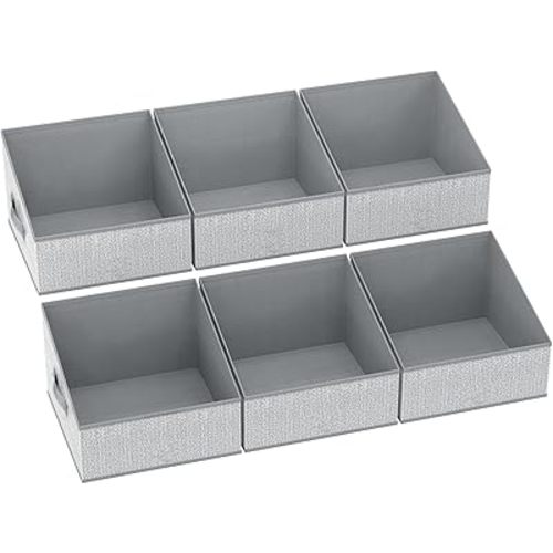 DIMJ Closet Storage Bins - Fabric Storage Baskets for Shelves, Collapsible Closet Organizers and Storage with Handles, Trapezoid Shelf Organization Storage Cubes for Purse, Toys, Books, Towel, Socks