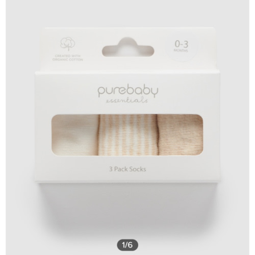 3 Sock Pack-Kids-Babies by Purebaby Online | THE ICONIC | Australia