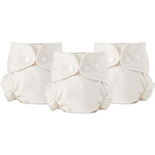 Esembly Cloth Diaper Inner, Trim-Fitting, Certified Organic Cotton, Reusable and Absorbent Leak-Proof Inserts with Snap Closure for Eco-Friendly Diapering, 3-Pack, Size 1 (7-17lbs)