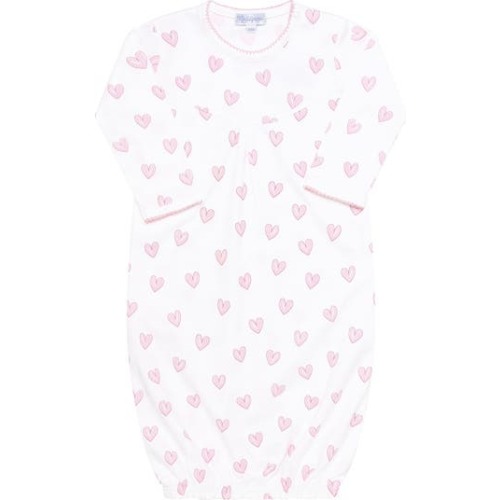 Pink Heart Print Gown - Baby, 0-3M