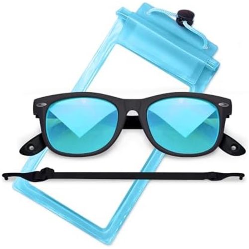 azuza Gafas de sol de silicona para recién nacido con correa para niños y niñas de 0 a 24 meses, incluye bolsa impermeable