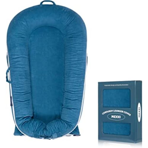 Corduroy Baby Nest Cover for Dockatot Deluxe+ Docks | Hypoallergenic Cotton Newborn Lounger Cover (Cover Only) (Navy Blue)