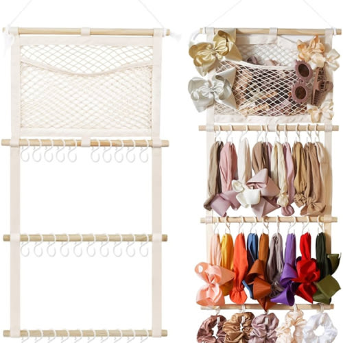 kangaroo Headband Holder Hair Bows Organizer for Baby Girls Large Capacity Bow Holder Hair Accessories Wall Hanging Organizer for Toddler Baby Girl Nursery Room Decor