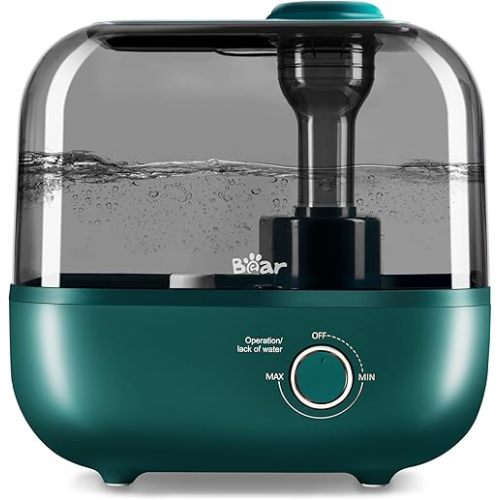 Bear Humidifiers for Bedroom Large Room Home, 5L Cool Mist Top Fill Humidifiers, Quiet Air Humidifier for Baby Nursery & Plants, Lasts Up to 35 Hours, Auto Shut-Off