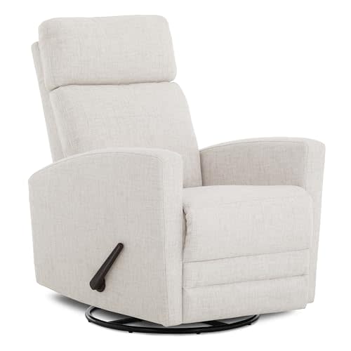 Dream On Me Chatham Basic Nursery Rocking Glider in Ecru, 360° Swivel Motion, FSC Certified, Greenguard Gold & JPMA Certified Nursery Glider, Three Rocking Modes Nursery Glider Recliner