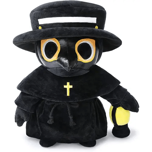 Plague Doctor Plush Toy, 16" Big Weighted Spook Cute Stuffed Plushie Pillow Doll, Soft Large Fluffy Halloween Hugging Cushion Decor, Present for Kids and Adults