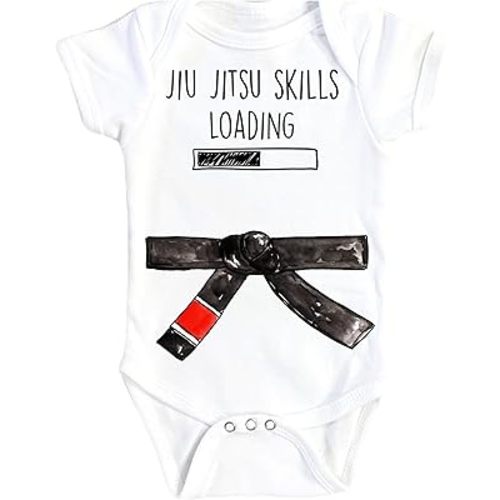 Jiu Jitsu Skills - Baby Boy Girl Clothes Infant Bodysuit Funny Cute Newborn (Size: 6-9M White Long Sleeve Onesie)