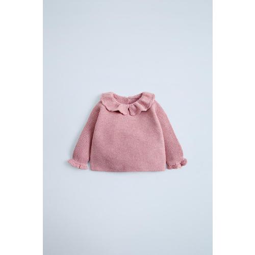 RUFFLED KNIT SWEATER - Pink | ZARA United States