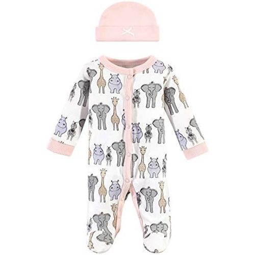 Hudson Baby Unisex Baby Preemie Sleep and Play and Cap